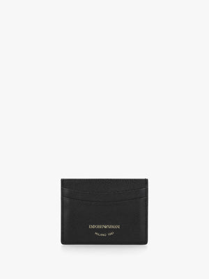 Emporio Armani Black Tumbled Leather Card Case