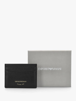 Black Tumbled Leather Card Case