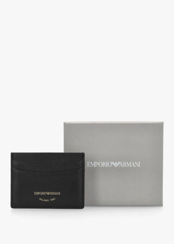 Black Tumbled Leather Card Case
