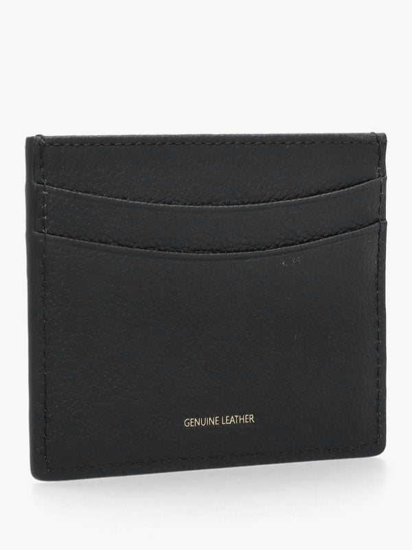 Black Tumbled Leather Card Case