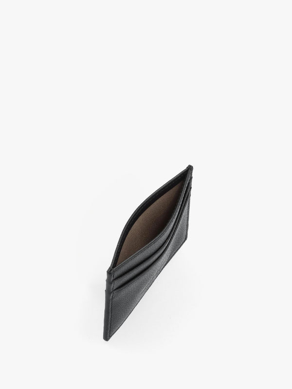 Emporio Armani Black Tumbled Leather Card Case