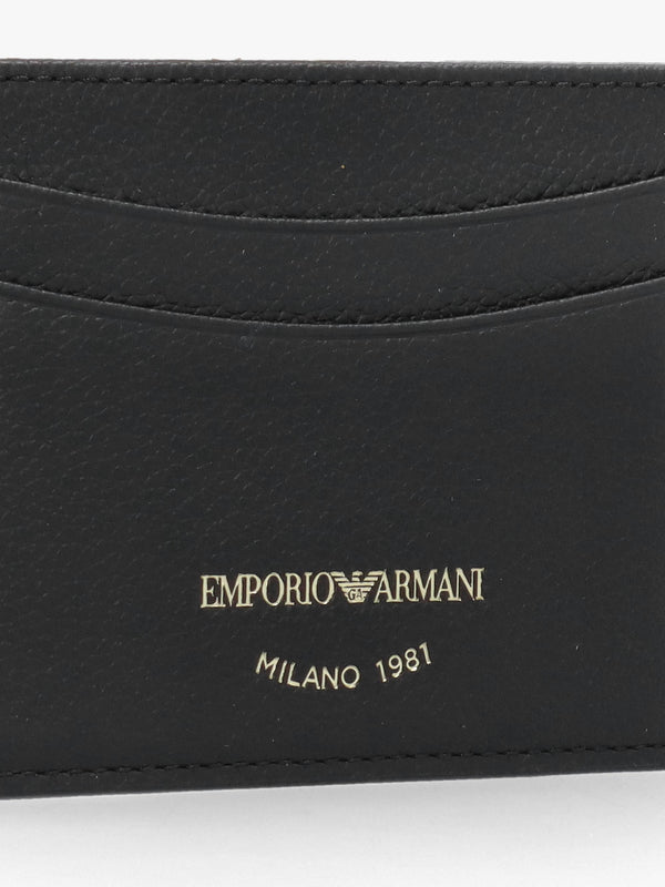 Black Tumbled Leather Card Case