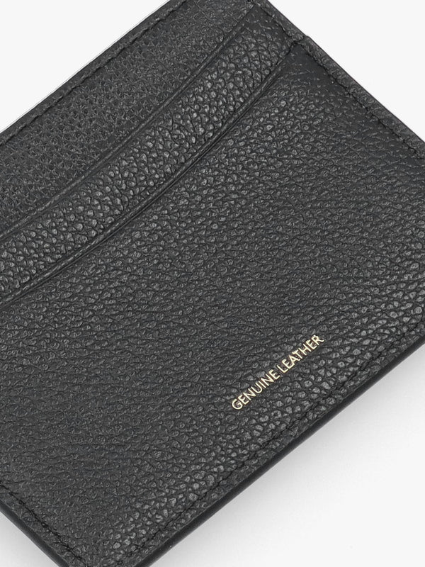 Black Tumbled Leather Card Case