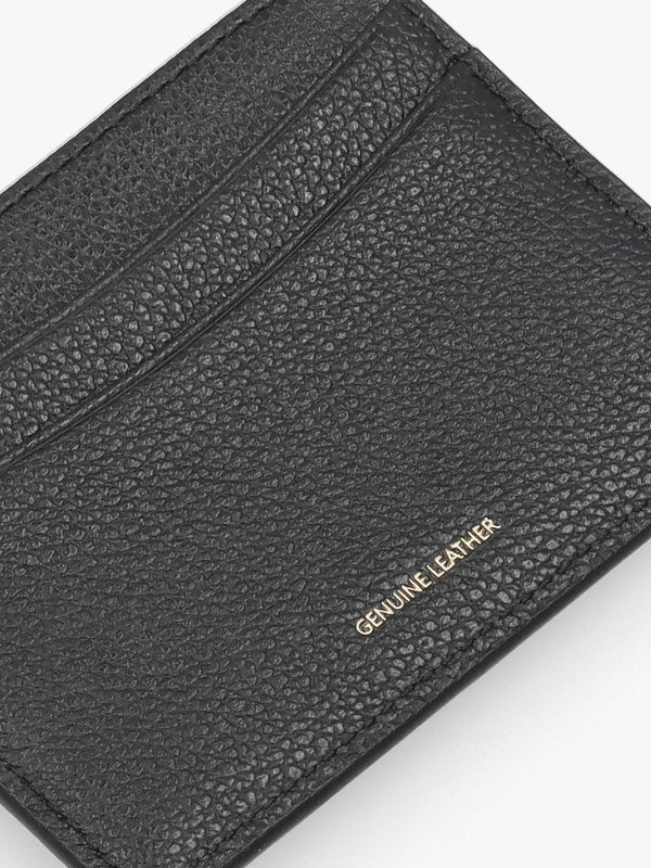Emporio Armani Black Tumbled Leather Card Case