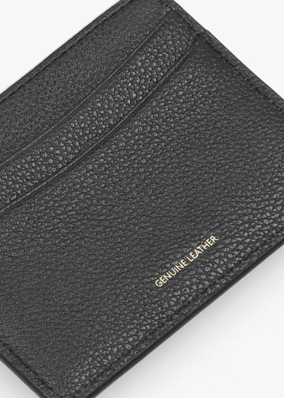Emporio Armani Black Tumbled Leather Card Case