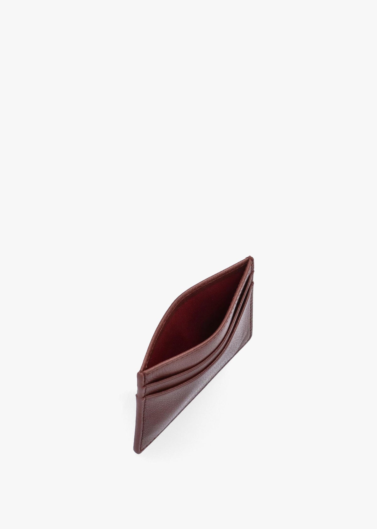 Emporio Armani Brown Tumbled Leather Card Case