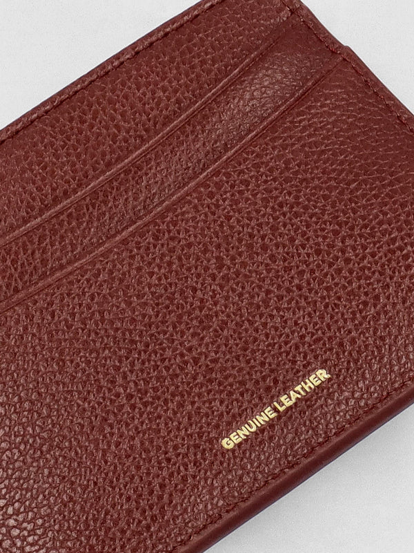 Emporio Armani Brown Tumbled Leather Card Case