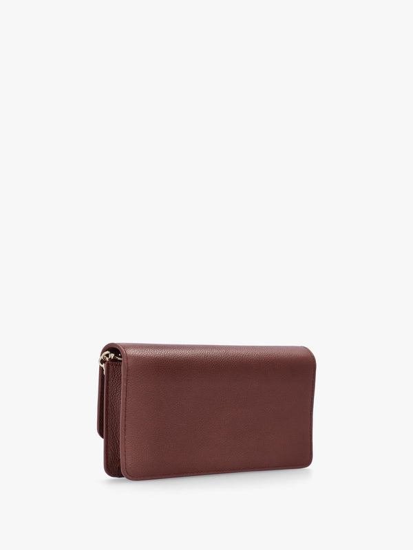 Emporio Armani Mini Brown Tumbled Leather Cross-Body Bag