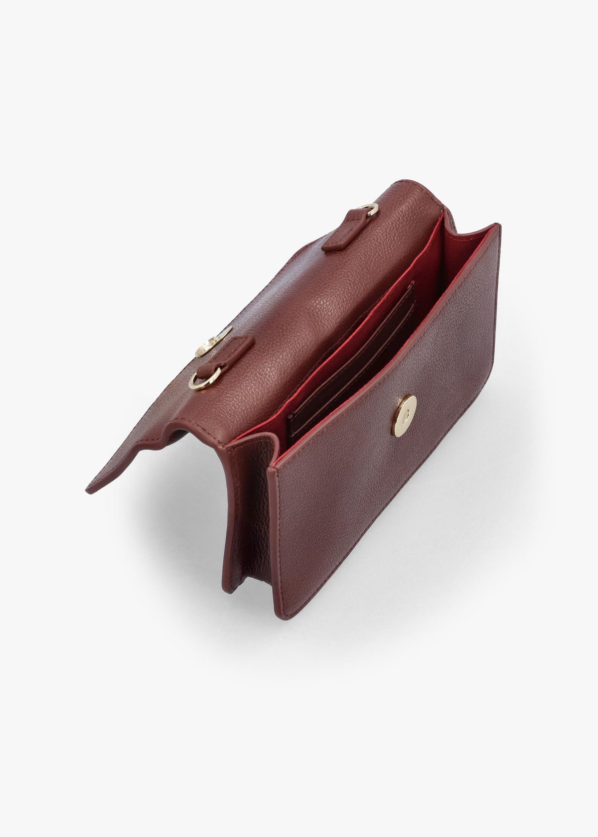 Mini Brown Tumbled Leather Cross-Body Bag