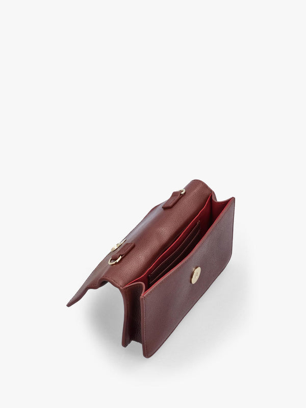Emporio Armani Mini Brown Tumbled Leather Cross-Body Bag
