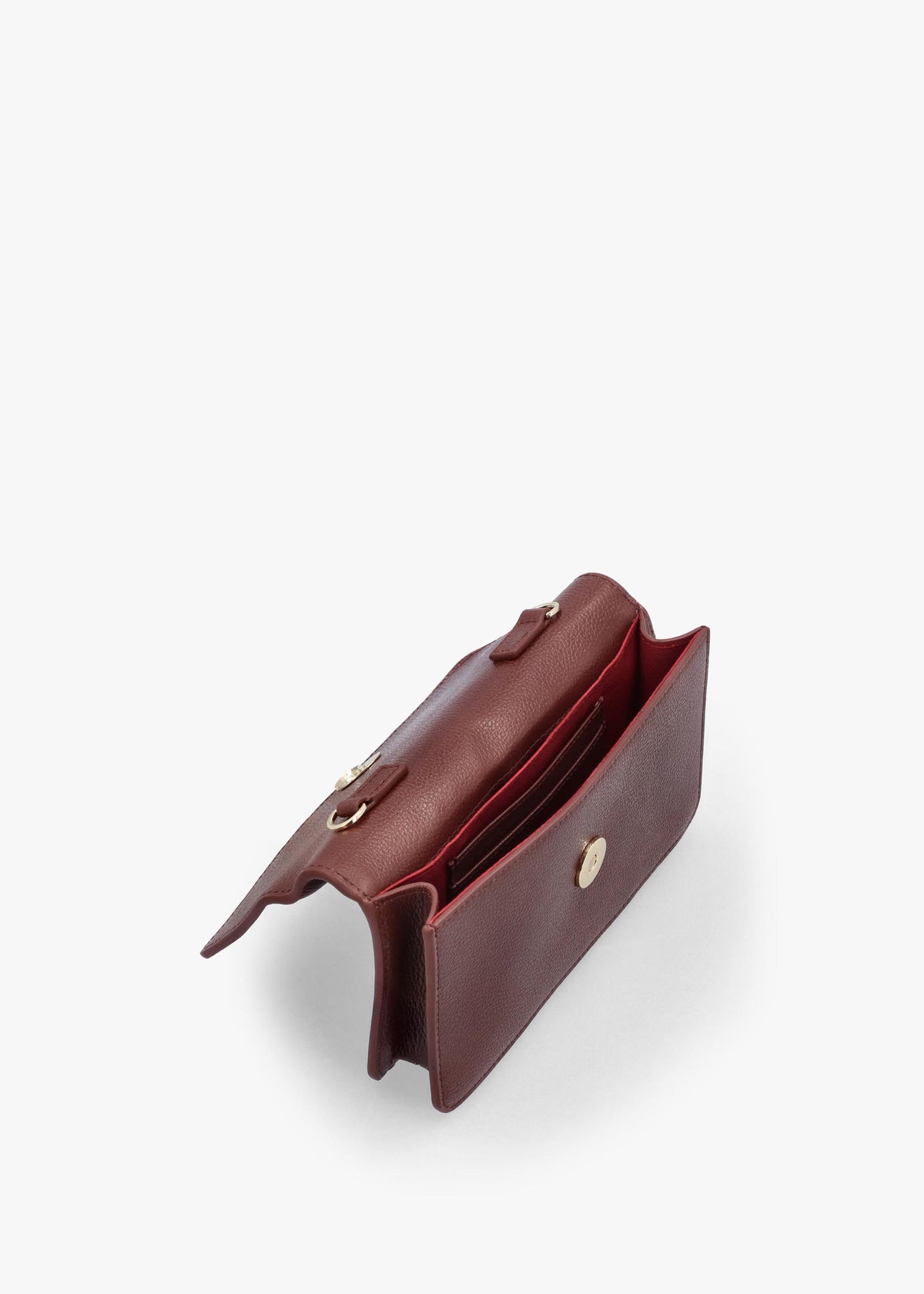 Emporio Armani Mini Brown Tumbled Leather Cross-Body Bag