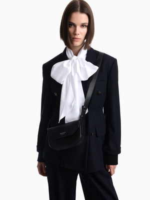 Emporio Armani 1981 Mini Black Leather Cross-Body Bag