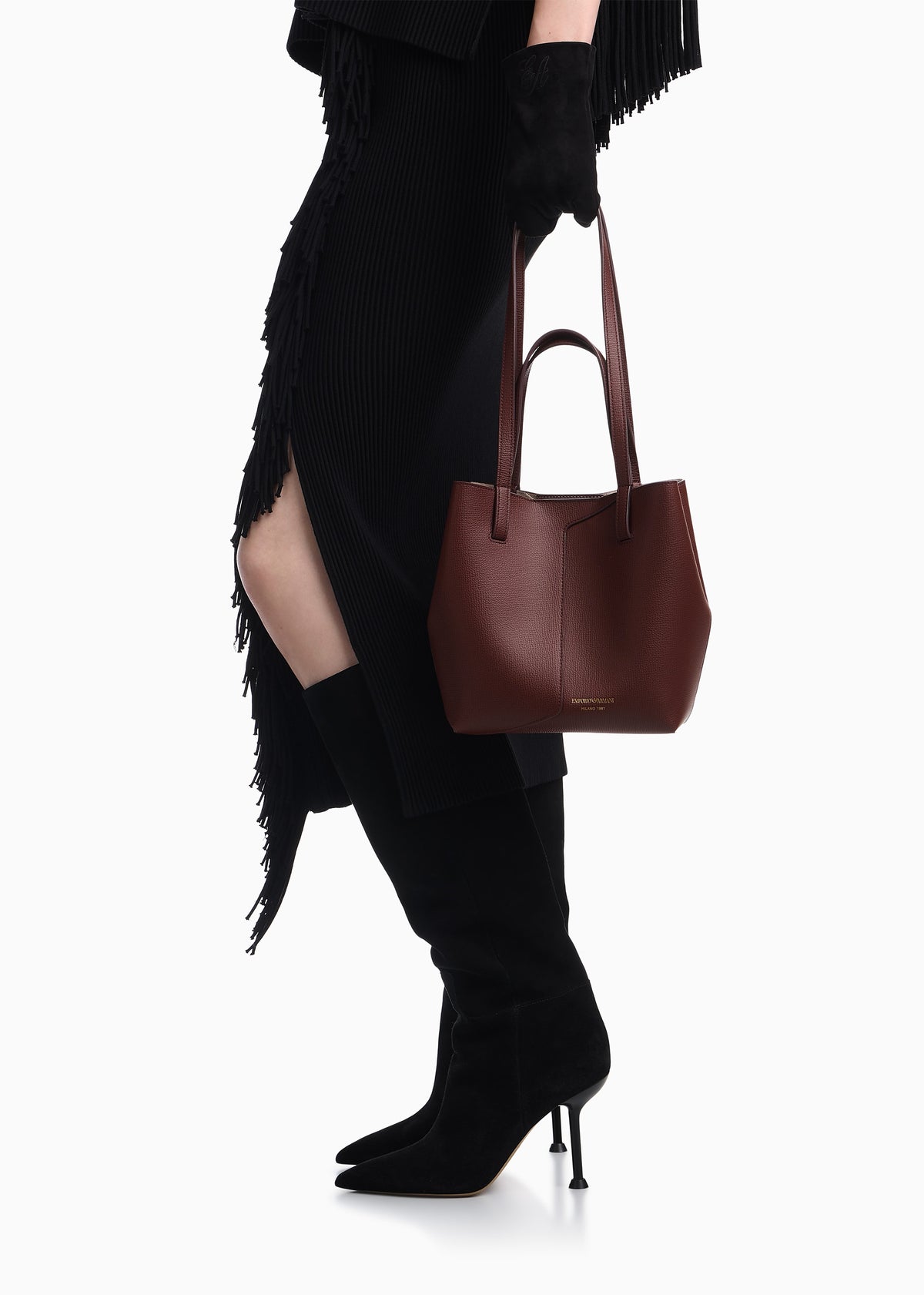 Emporio Armani 1981 Mini Brown Leather Shoulder Bag