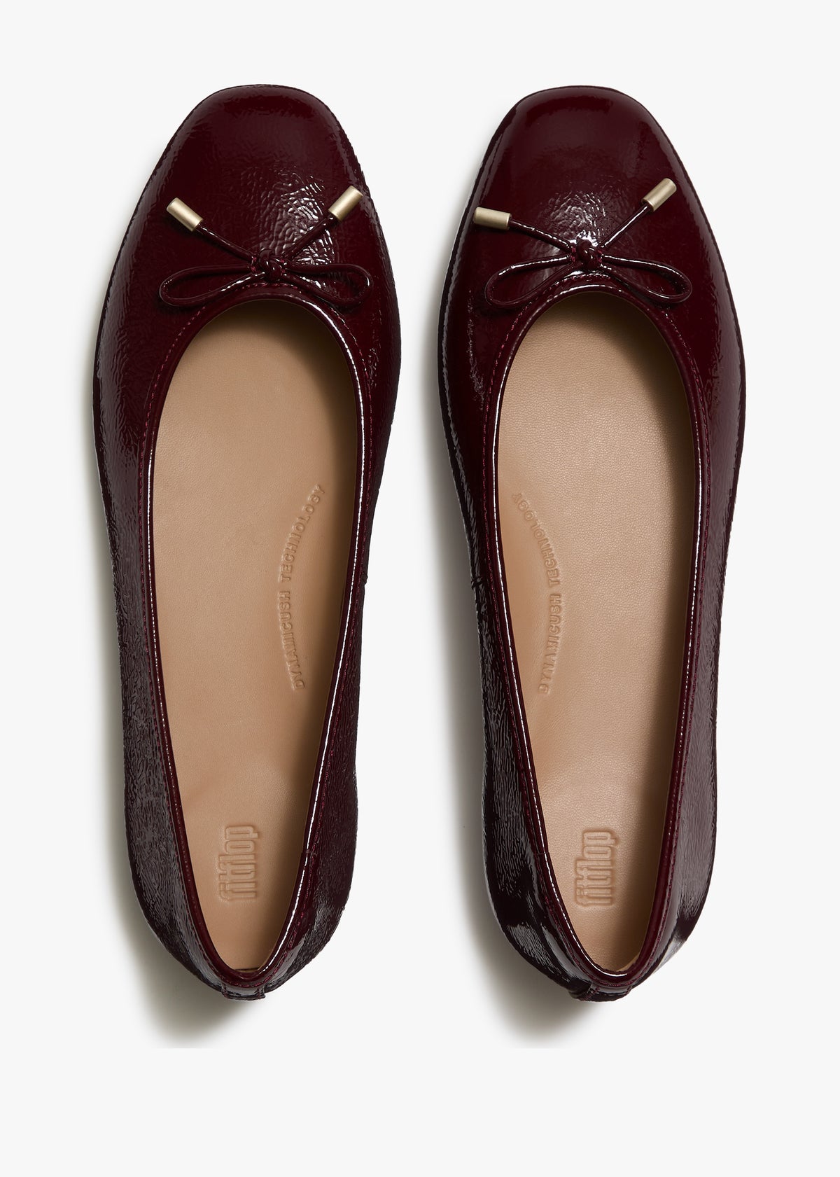 Delicato Bow Burgundy Leather Ballet Pumps