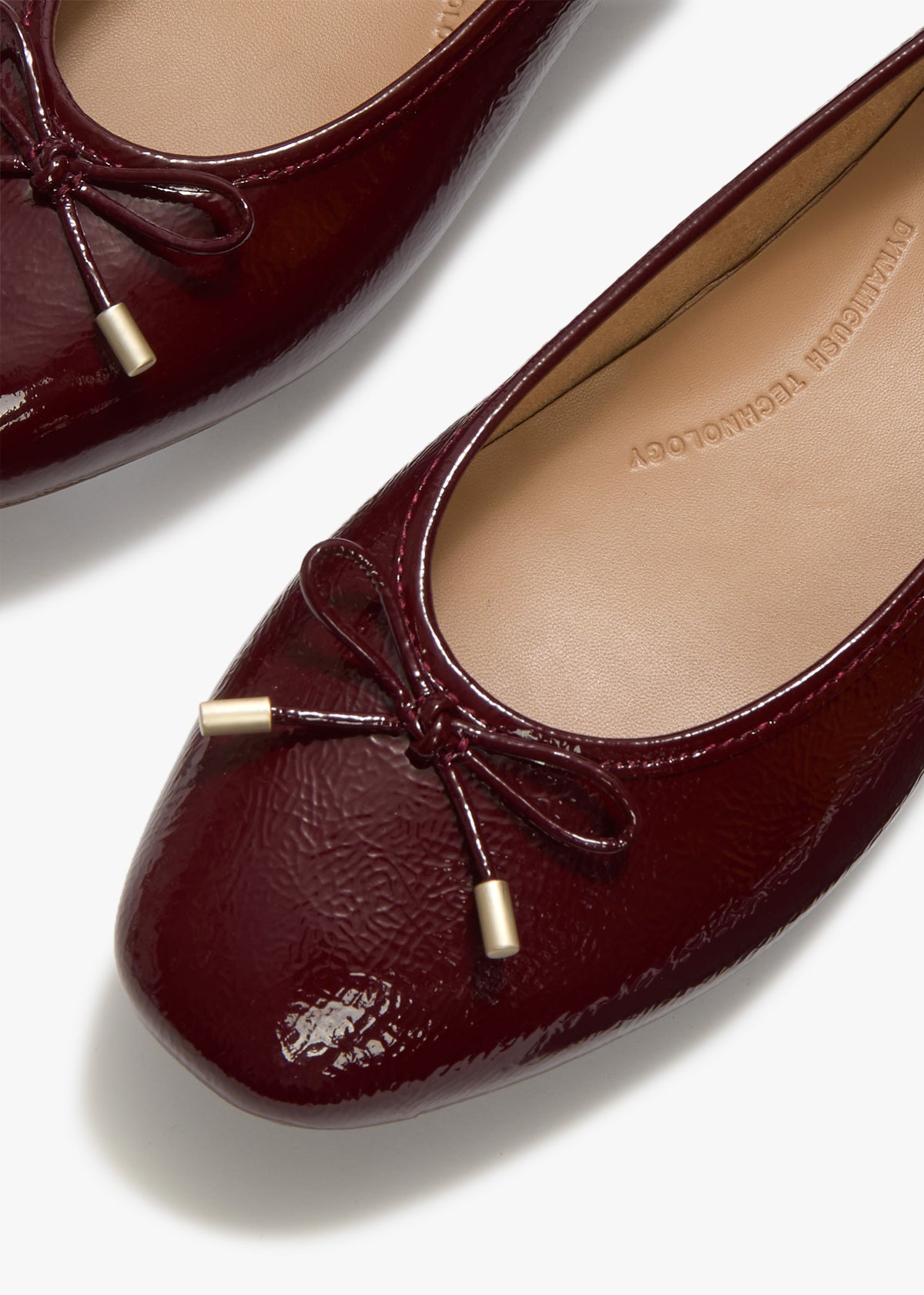 Delicato Bow Burgundy Leather Ballet Pumps