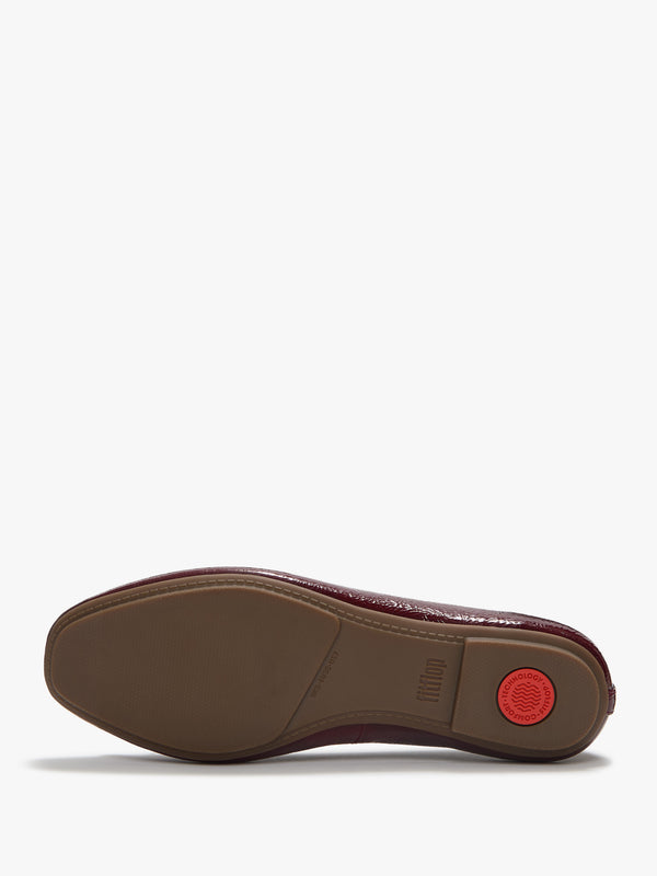 Delicato Bow Burgundy Leather Ballet Pumps