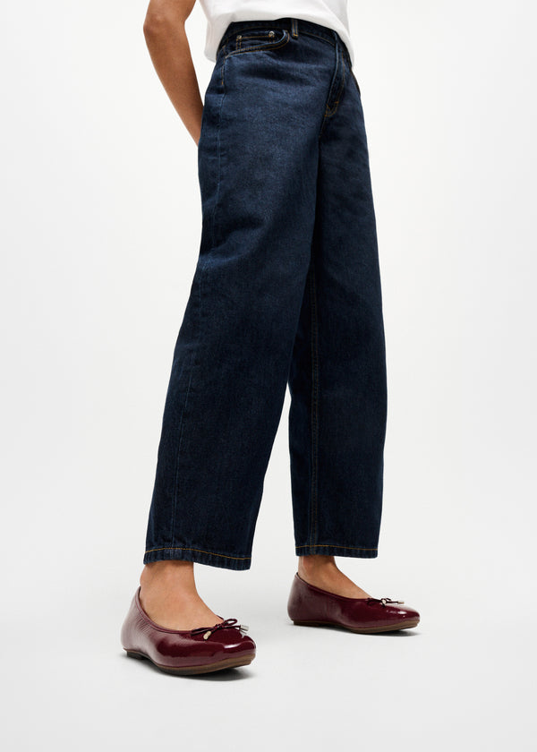 Delicato Bow Burgundy Leather Ballet Pumps
