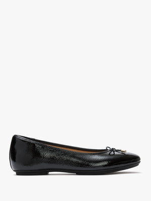 FitFlop Delicato Bow Black Leather Ballet Pumps
