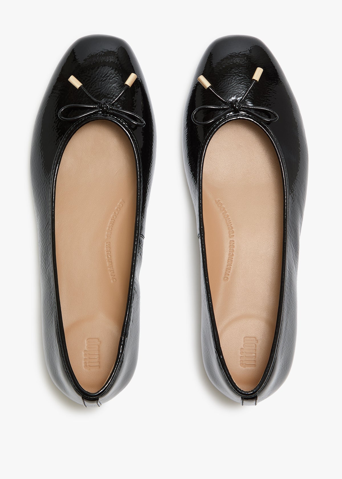 Delicato Bow Black Leather Ballet Pumps