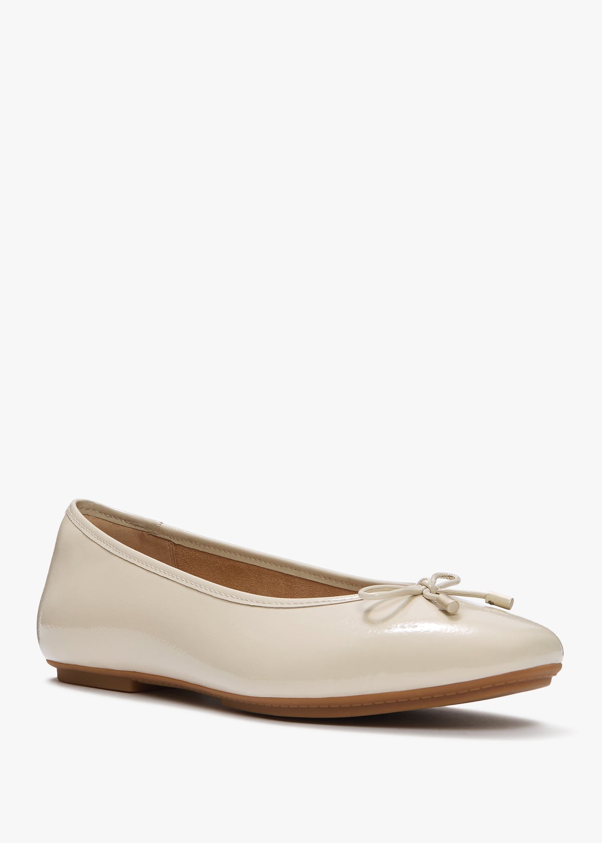 FitFlop Delicato Bow Beige Leather Ballet Pumps