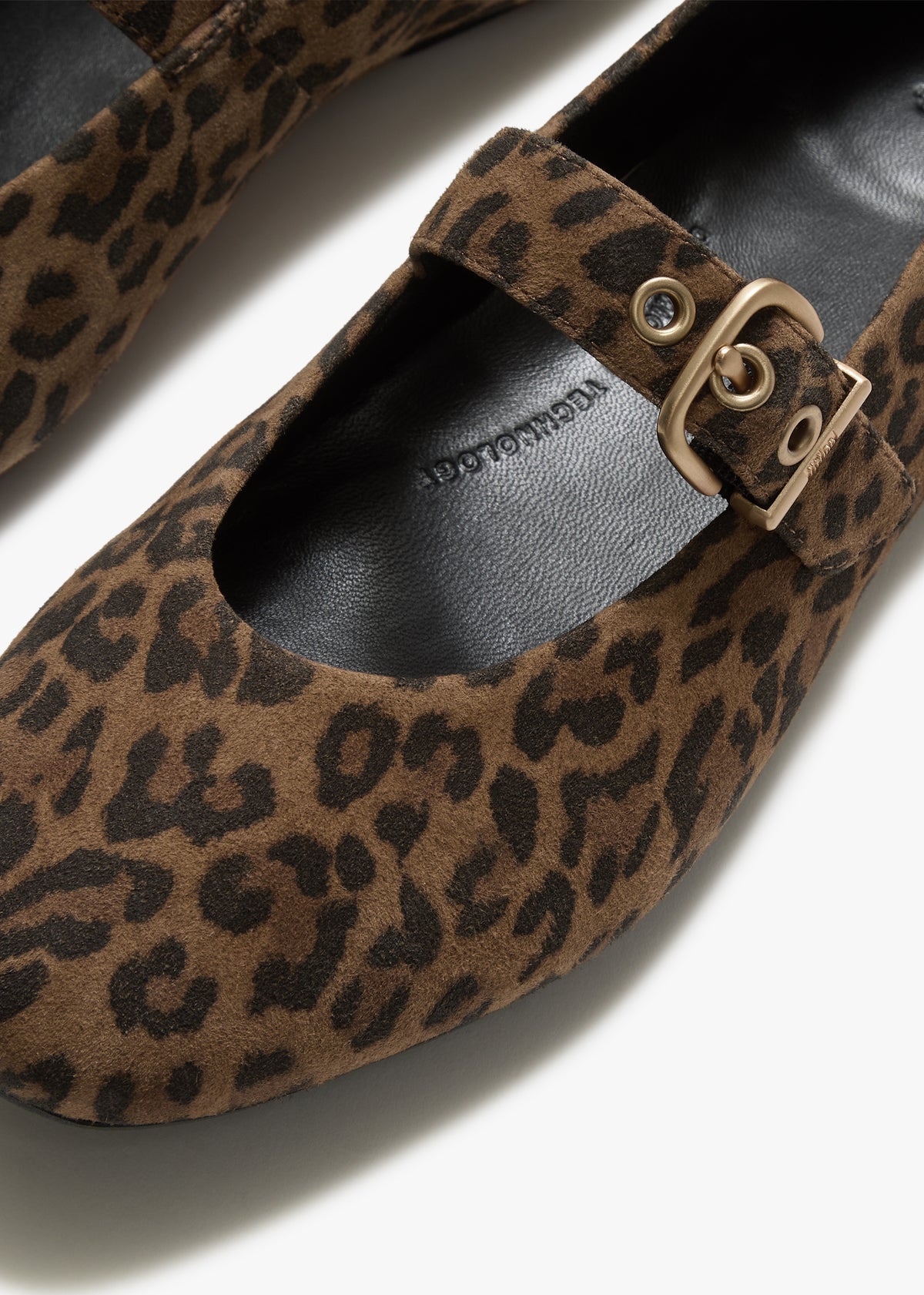 FitFlop Delicato Tan Black Leopard Mary Jane Ballerina Pumps