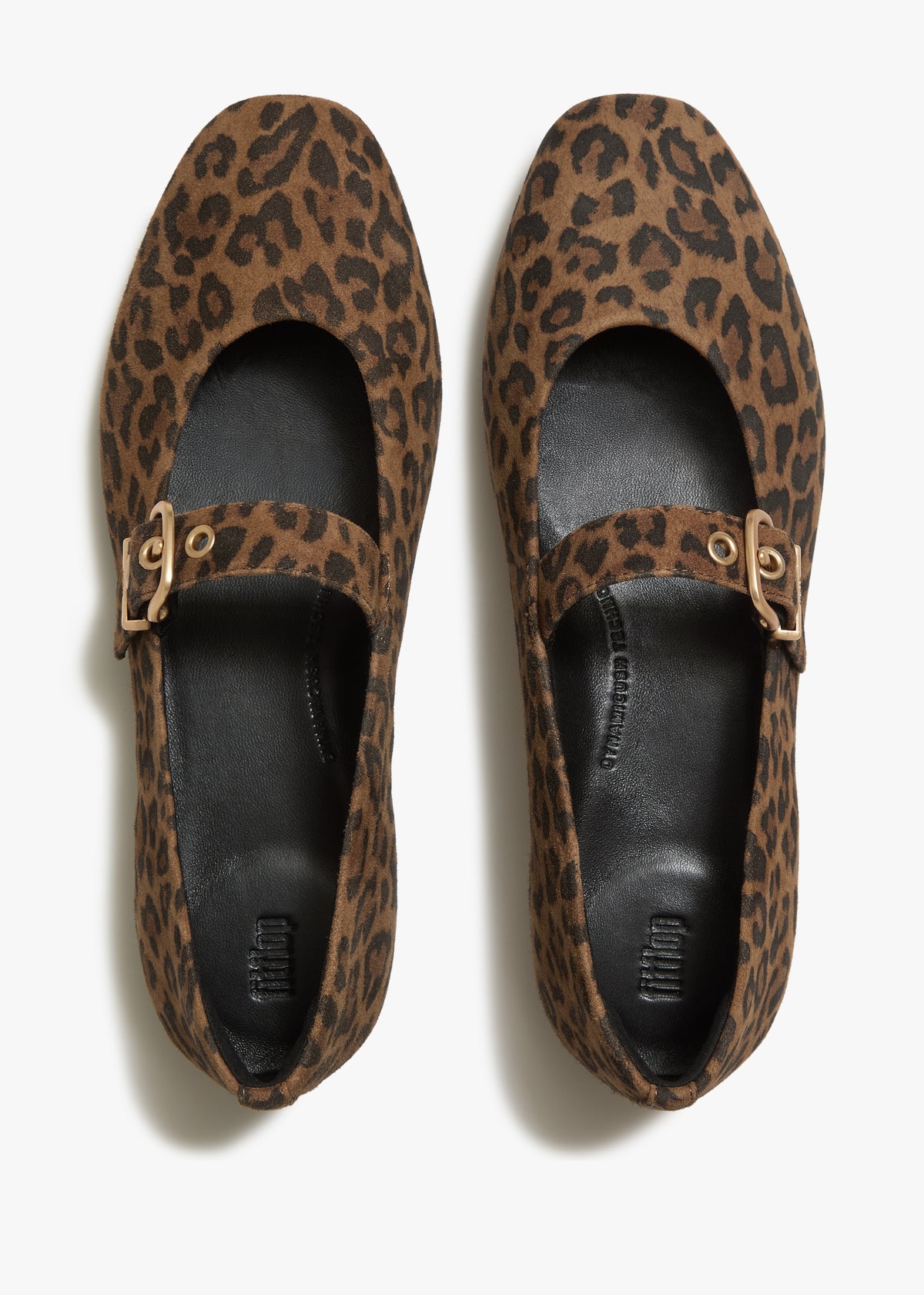 FitFlop Delicato Tan Black Leopard Mary Jane Ballerina Pumps