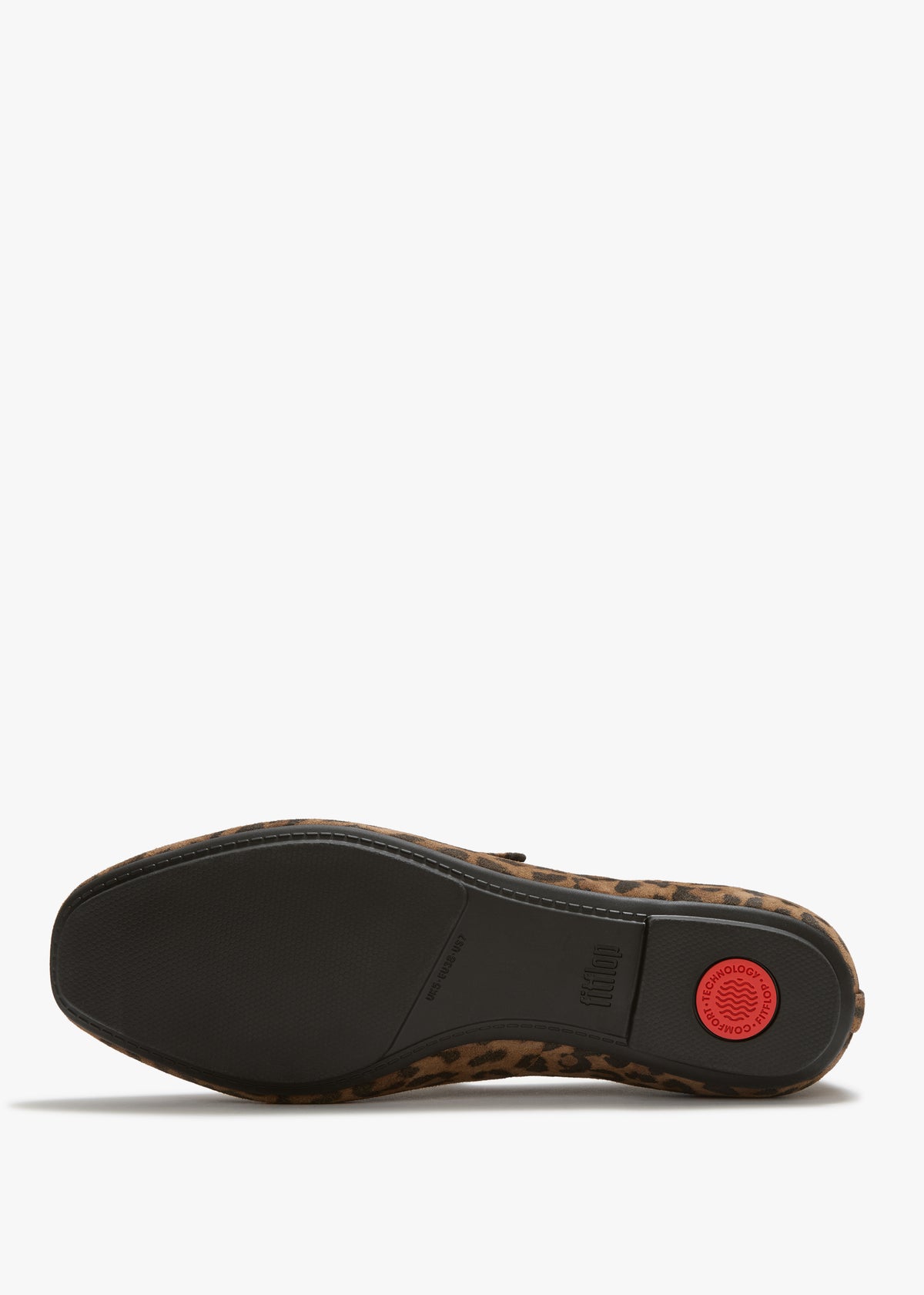 FitFlop Delicato Tan Black Leopard Mary Jane Ballerina Pumps