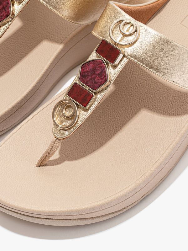 FITFLOP FF FINO STONE TRIM TOE POST 