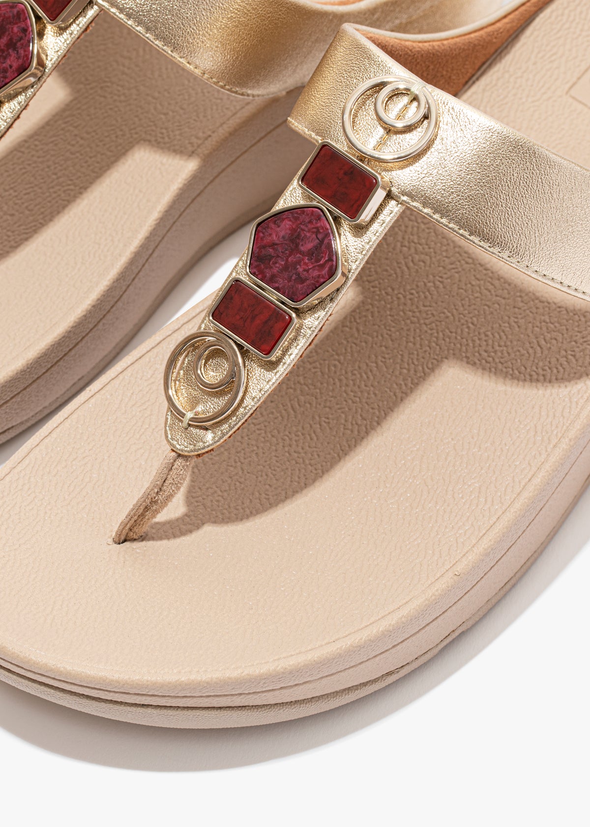 FITFLOP FF FINO STONE TRIM TOE POST 