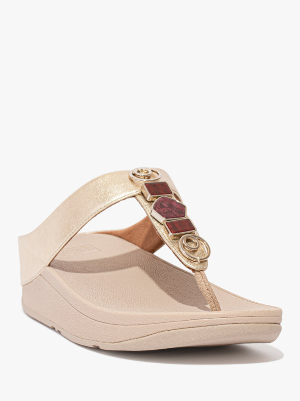 FITFLOP FF FINO STONE TRIM TOE POST 