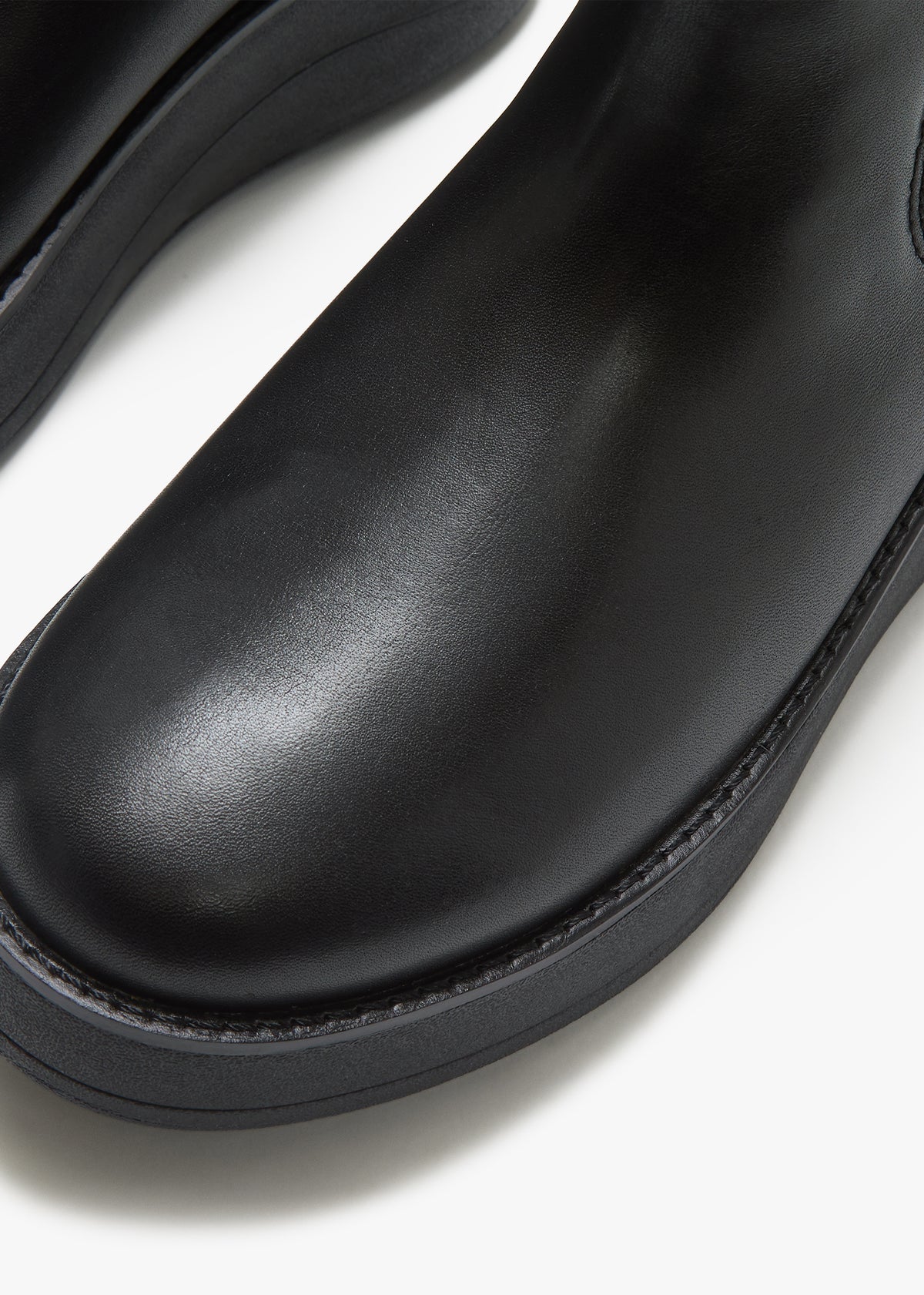 FitFlop GEN-FF Roam Black Leather Knitted Collar Chelsea Boots