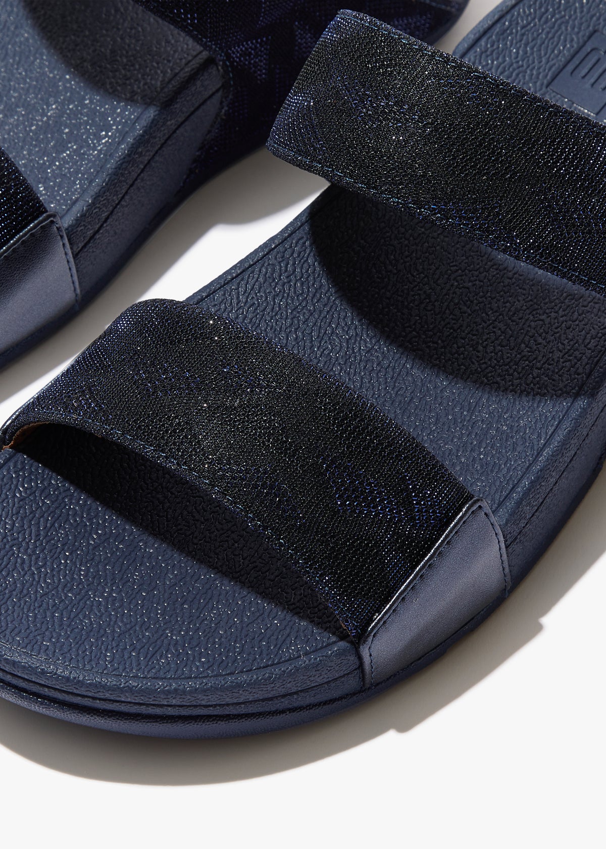 FitFlop Lulu Glitz Navy Slider Sandals