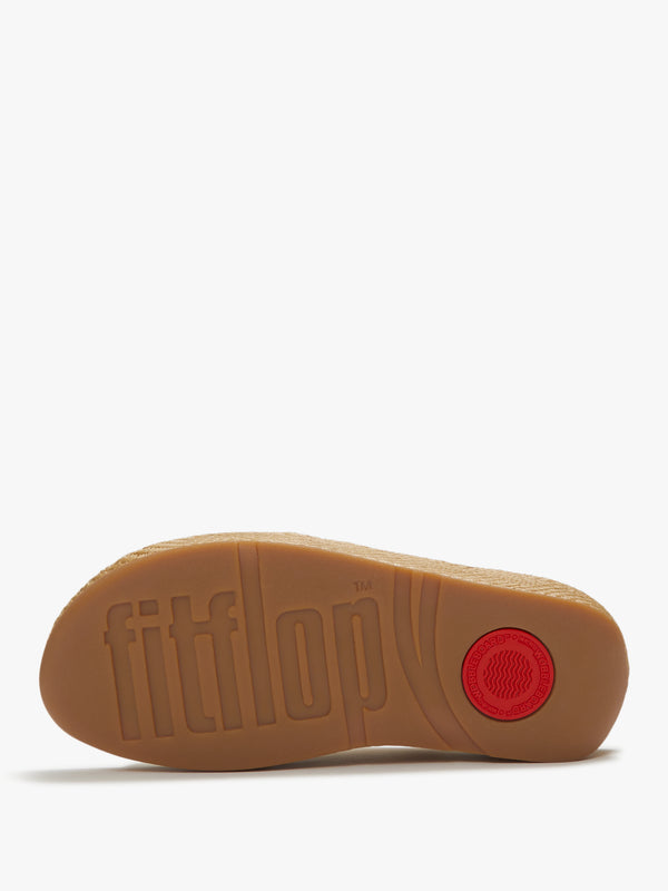 FitFlop Lulu Lux Graphic Weave Beige Suede Cross Sliders