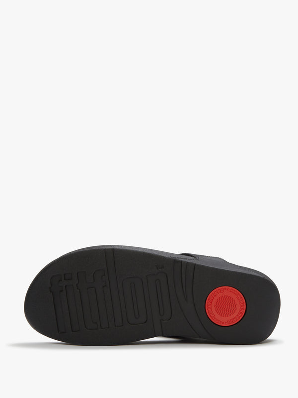 FitFlop Lulu Marbled Stone Black Toe Post Sandals