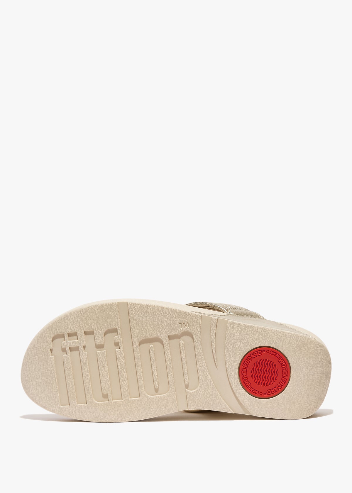 FitFlop Lulu Padded Knot Gold Metallic Leather Toe Post Sandals