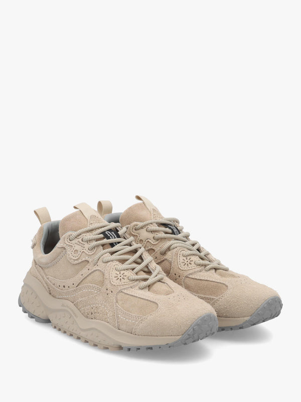 Flower Mountain Wave Beige Hairy Suede Trainers