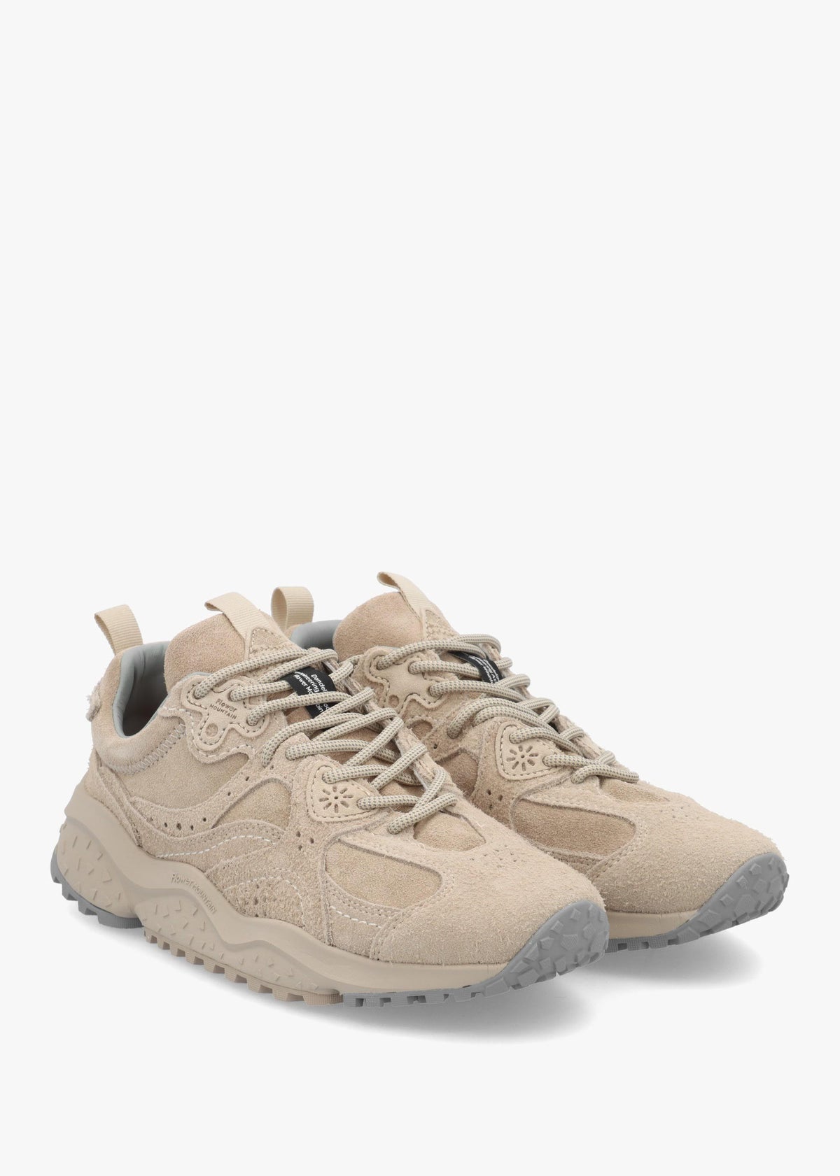 Flower Mountain Wave Beige Hairy Suede Trainers