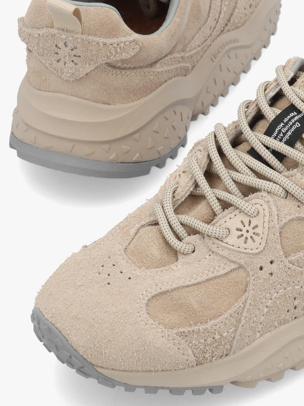 Flower Mountain Wave Beige Hairy Suede Trainers