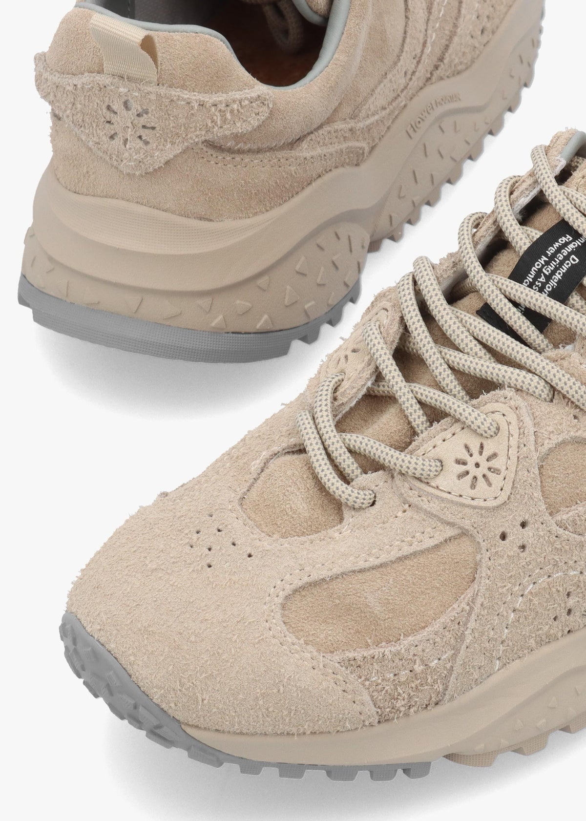 Flower Mountain Wave Beige Hairy Suede Trainers