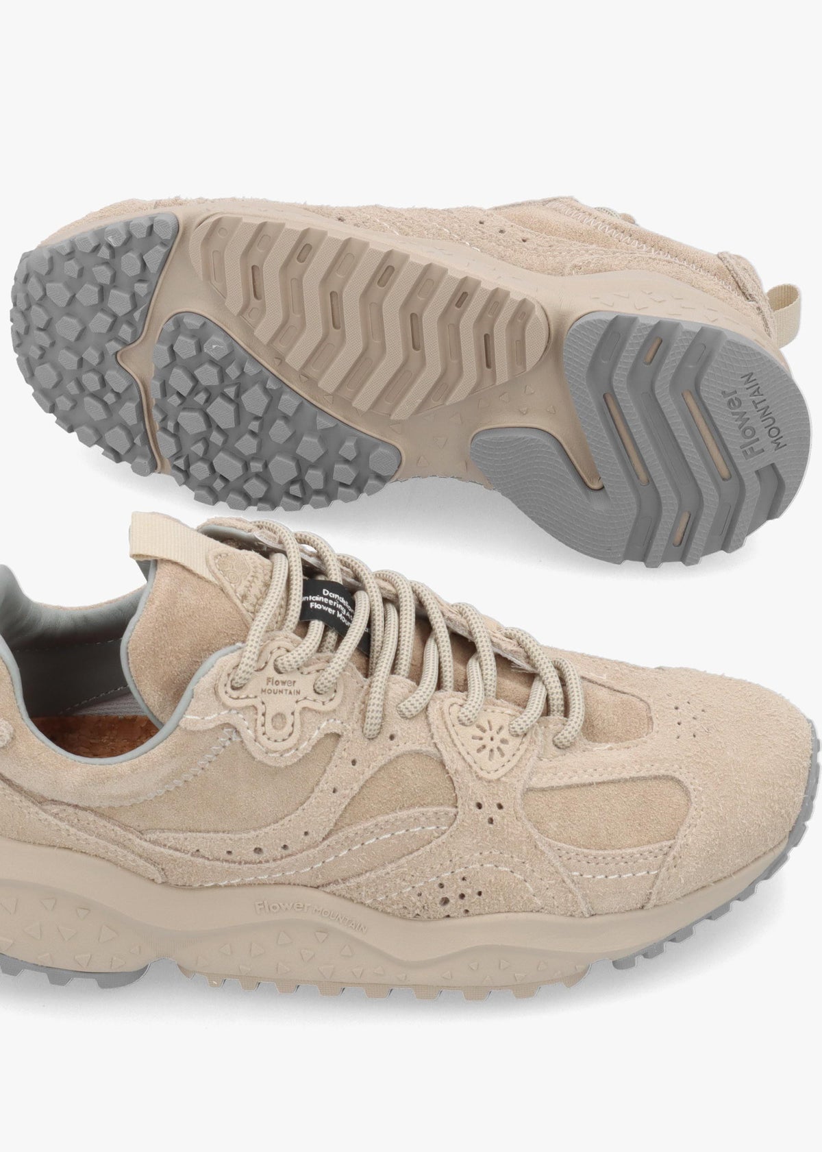 Flower Mountain Wave Beige Hairy Suede Trainers