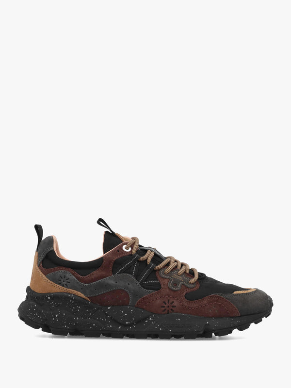 Flower Mountain Men’s Yamano 3 Dark Grey Black Dark Brown Suede & Nylon Trainers