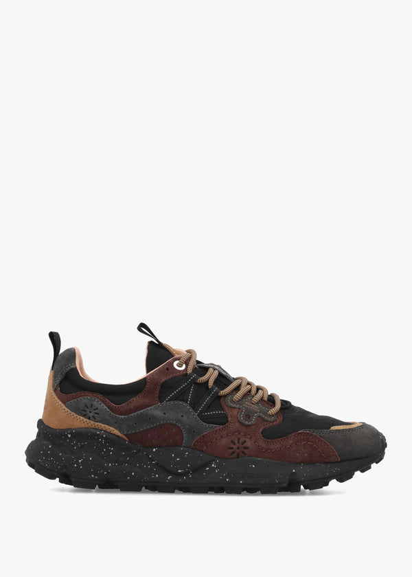 Flower Mountain Men’s Yamano 3 Dark Grey Black Dark Brown Suede & Nylon Trainers