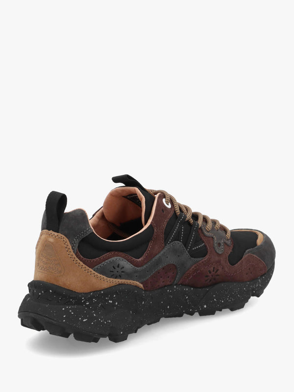 Flower Mountain Men’s Yamano 3 Dark Grey Black Dark Brown Suede & Nylon Trainers