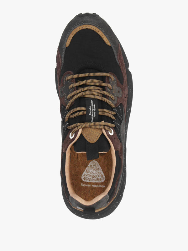 Flower Mountain Men’s Yamano 3 Dark Grey Black Dark Brown Suede & Nylon Trainers
