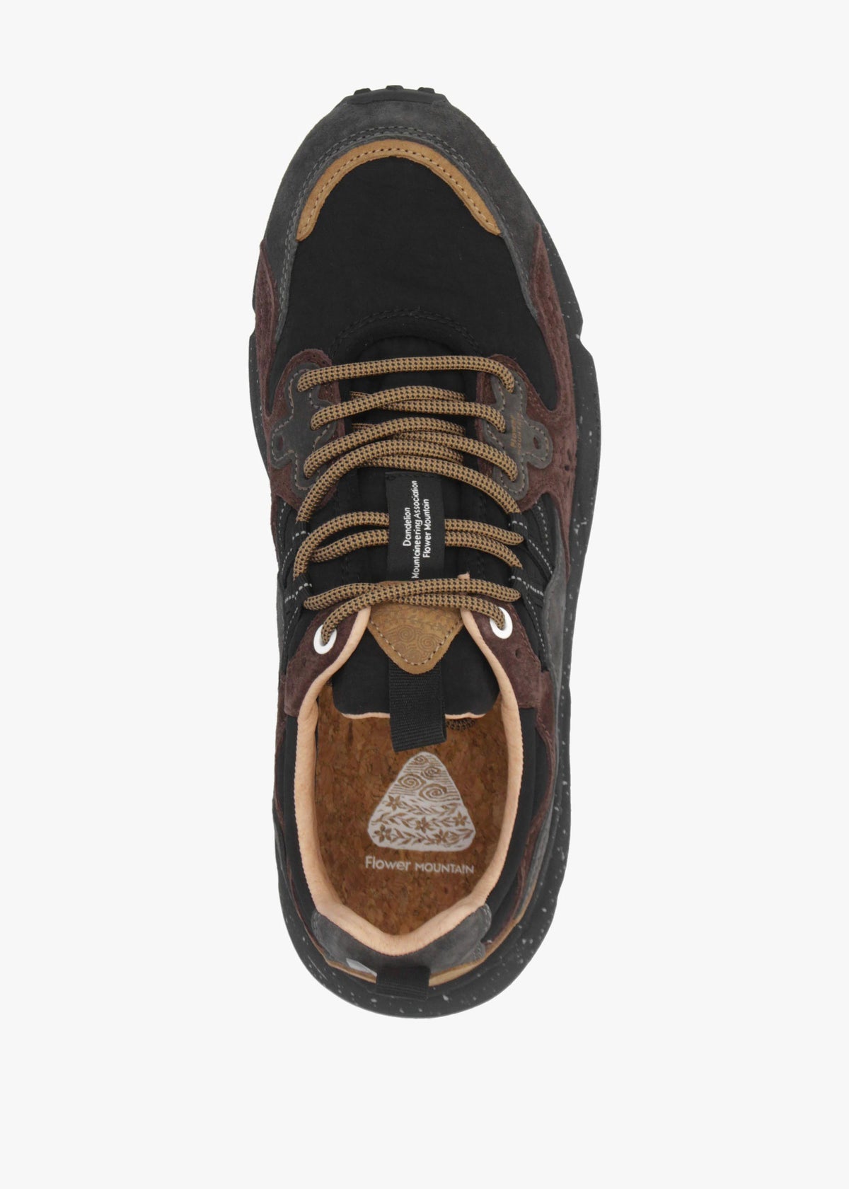 Flower Mountain Men’s Yamano 3 Dark Grey Black Dark Brown Suede & Nylon Trainers