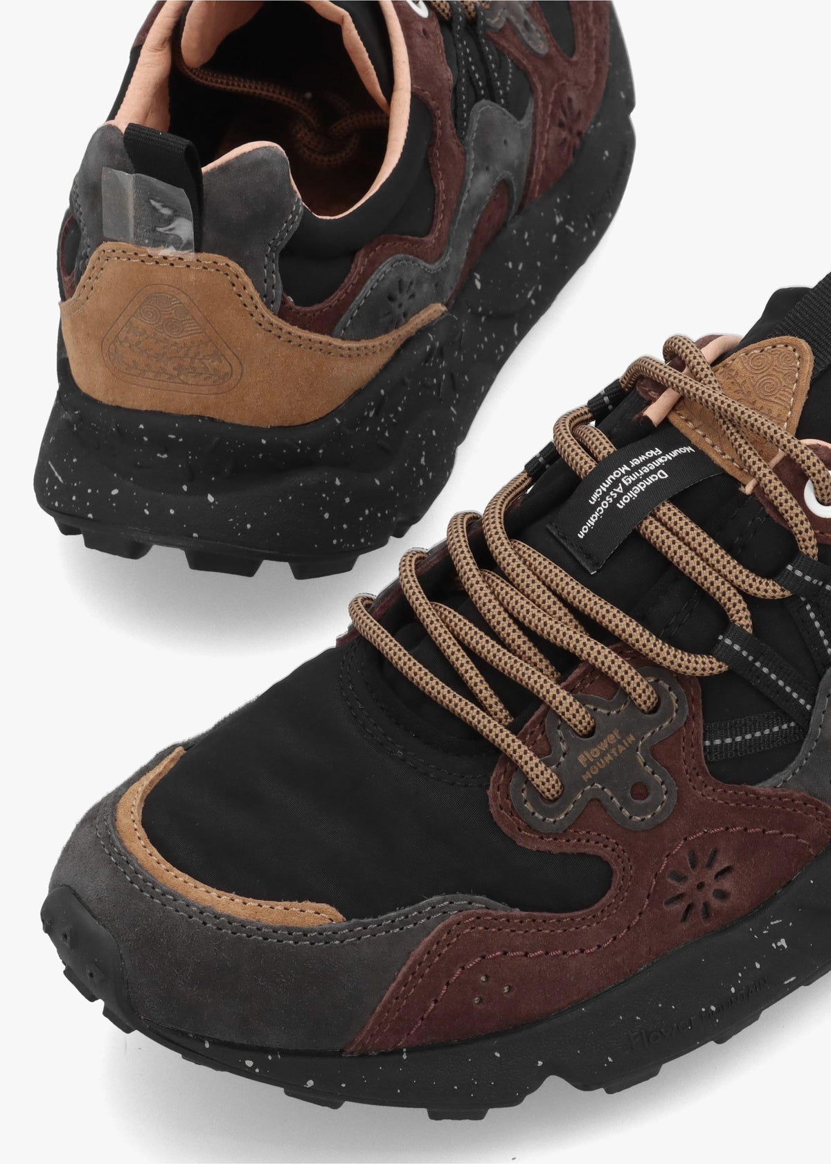 Flower Mountain Men’s Yamano 3 Dark Grey Black Dark Brown Suede & Nylon Trainers