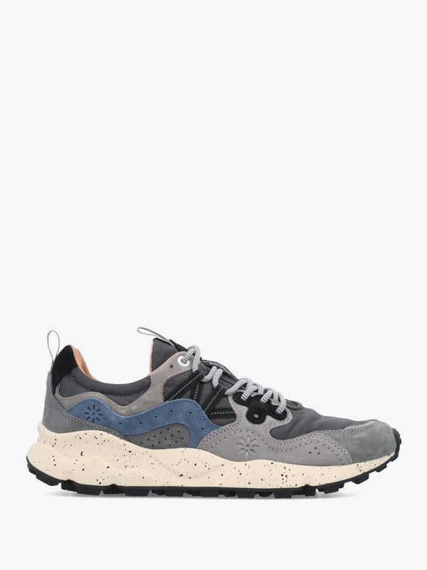 Flower Mountain Men’s Yamano 3 Dark Grey Navy Nylon & Suede Trainers