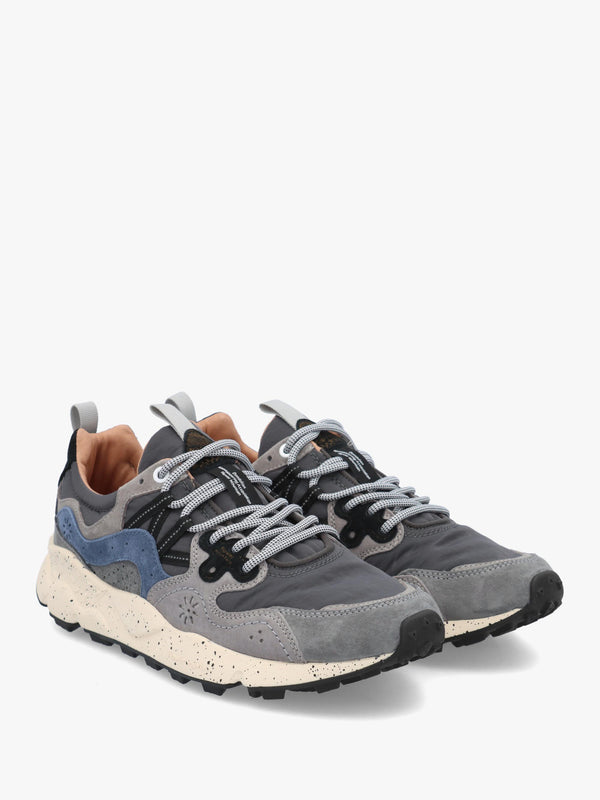 Flower Mountain Men’s Yamano 3 Dark Grey Navy Nylon & Suede Trainers