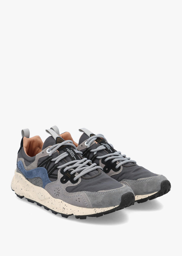 Flower Mountain Men’s Yamano 3 Dark Grey Navy Nylon & Suede Trainers