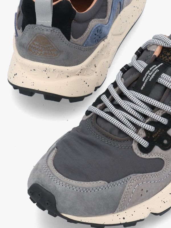 Flower Mountain Men’s Yamano 3 Dark Grey Navy Nylon & Suede Trainers